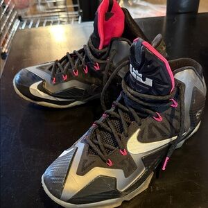 Nike Black and Pink Sneakers Lebron